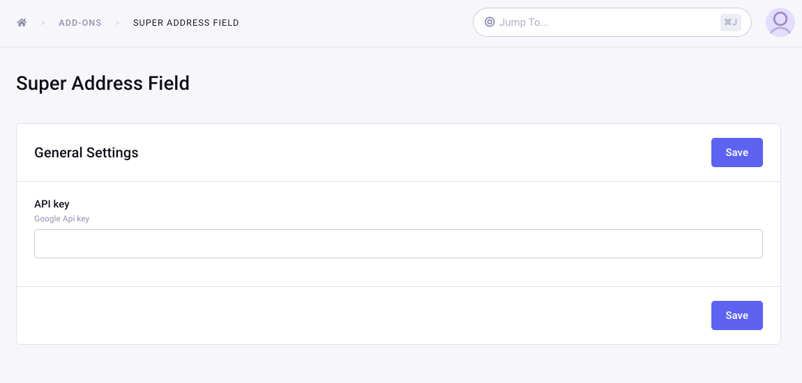 Addon Setting