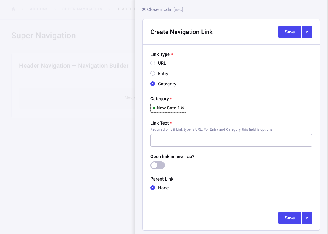 Add new nav link - Category