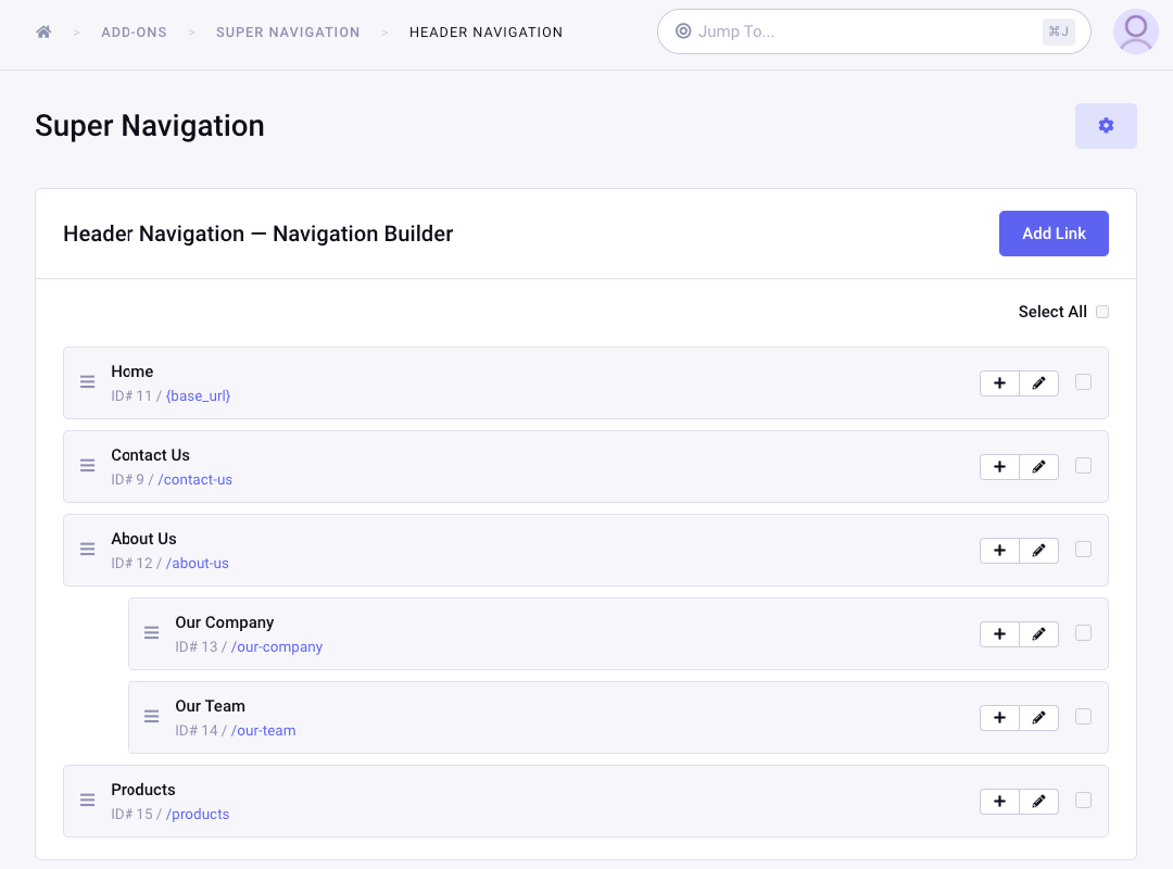 Navigation with nodes