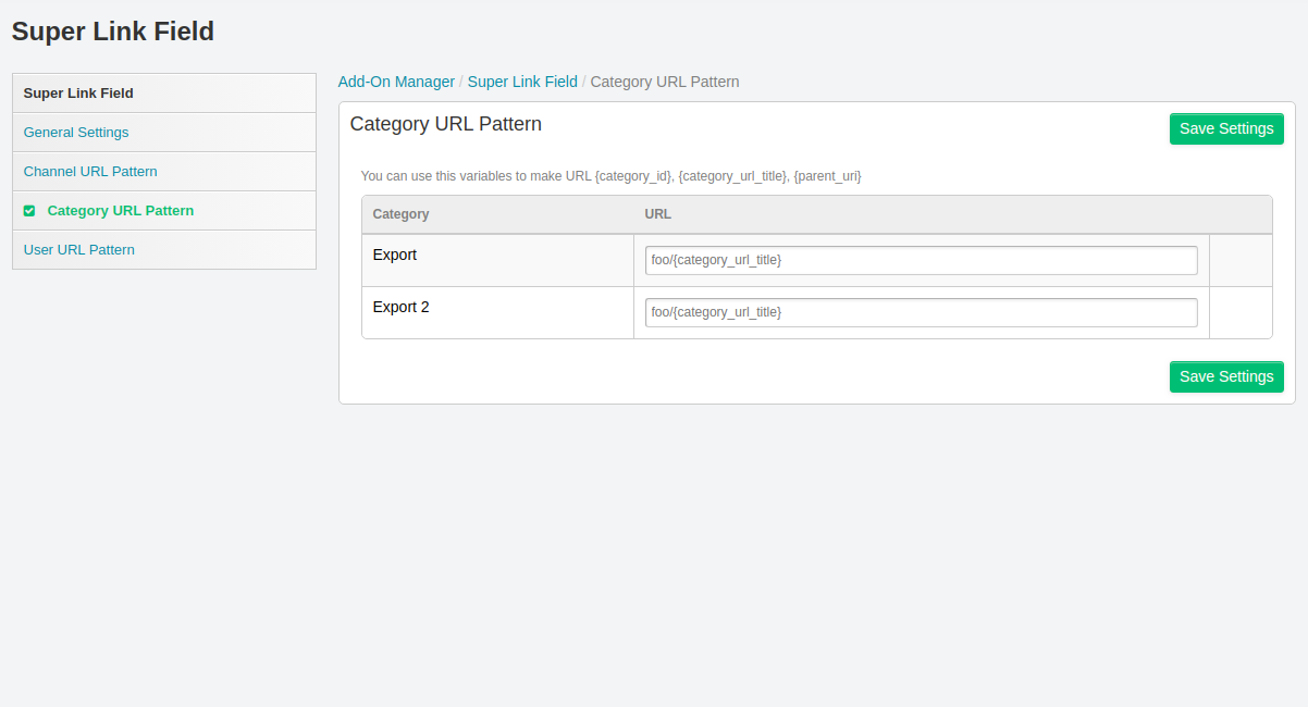 3. Category URL Pattern