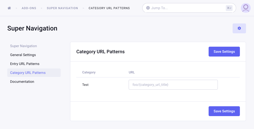 Save Category URL Patterns