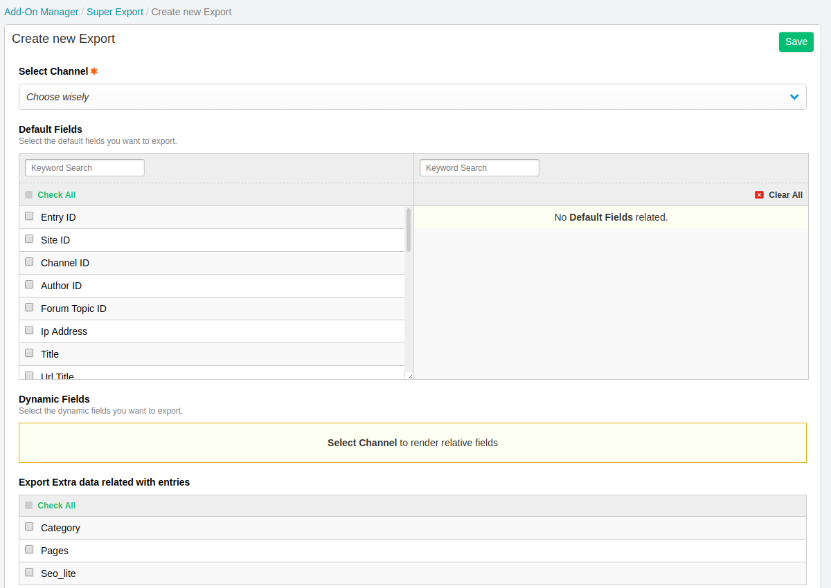 4 - Create new settings 1