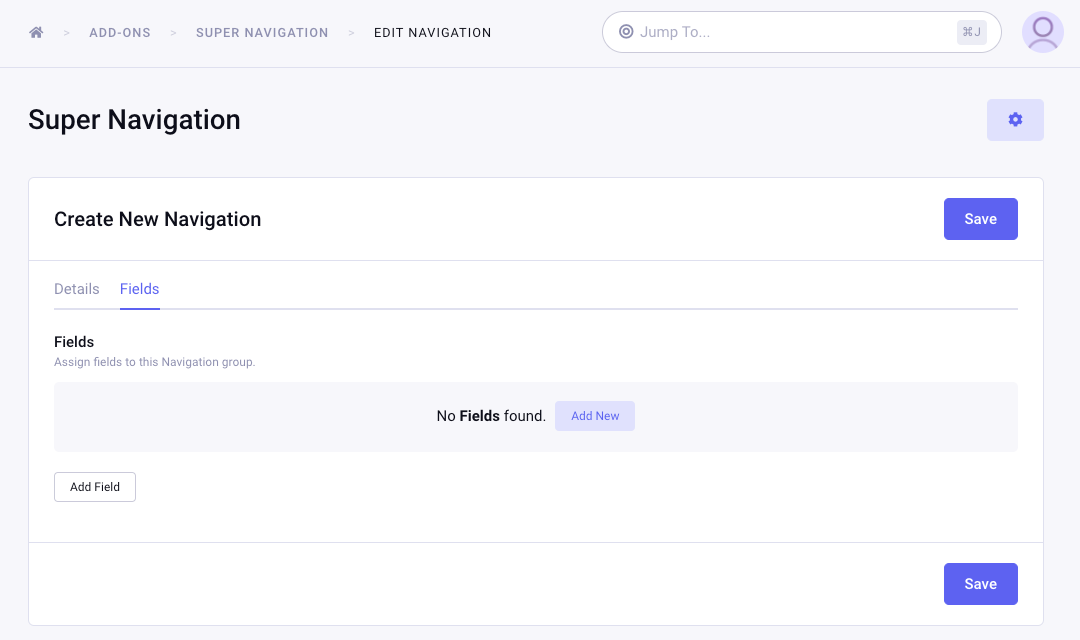Create Navigation Fields