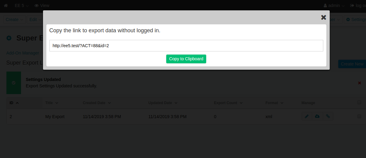 9 - Export without login url