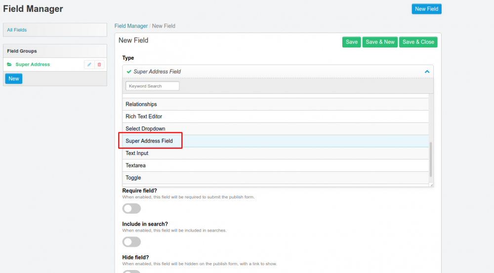 Create Field Main