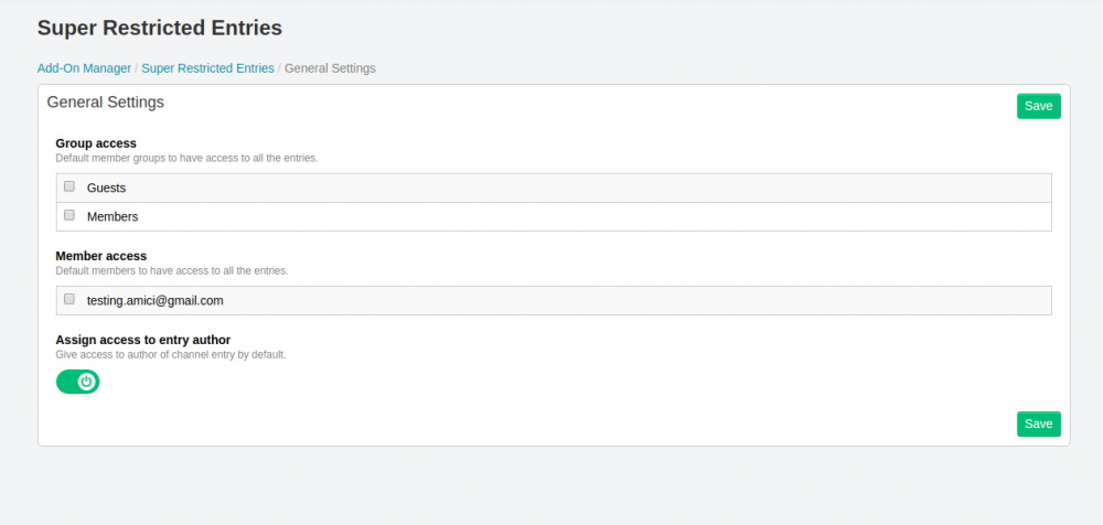 Addon Settings