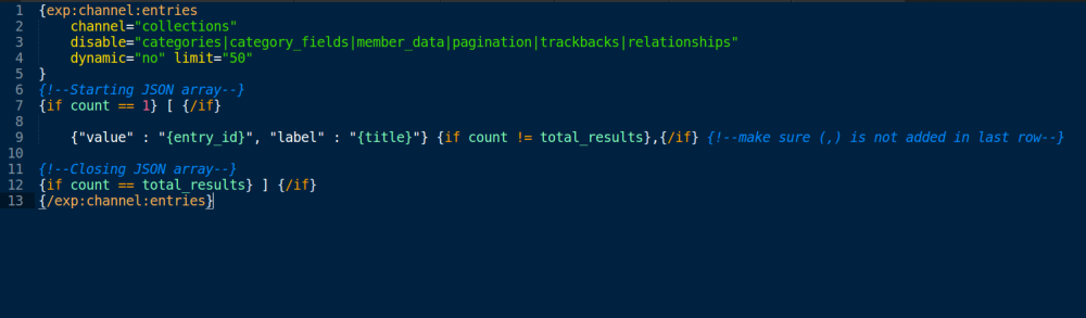 Pass Dynamic options in template