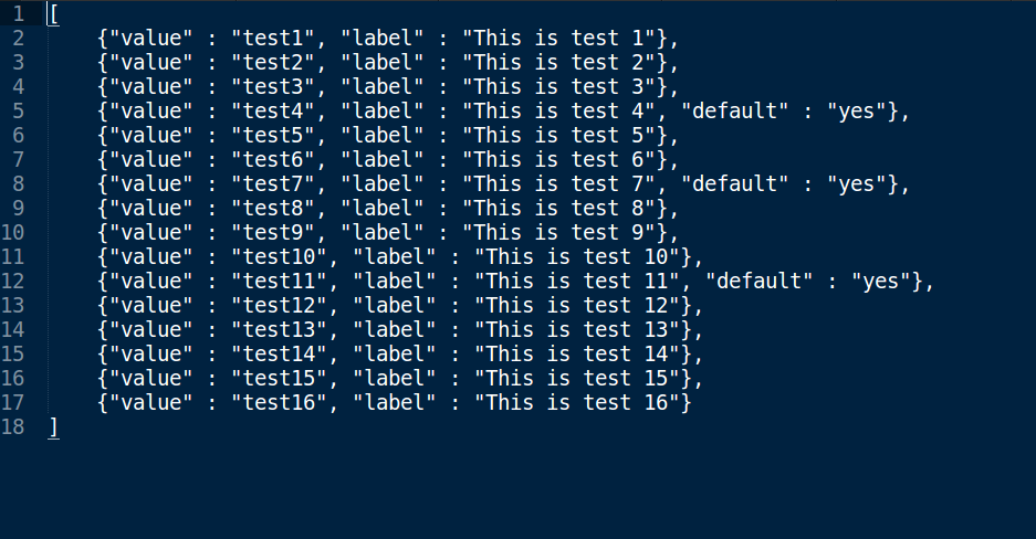 Pass Static options in template
